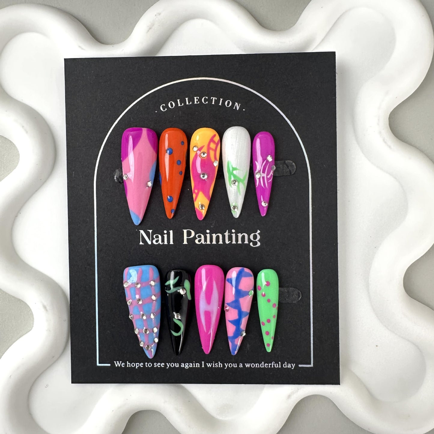 Neon Graffiti Gel Nails
