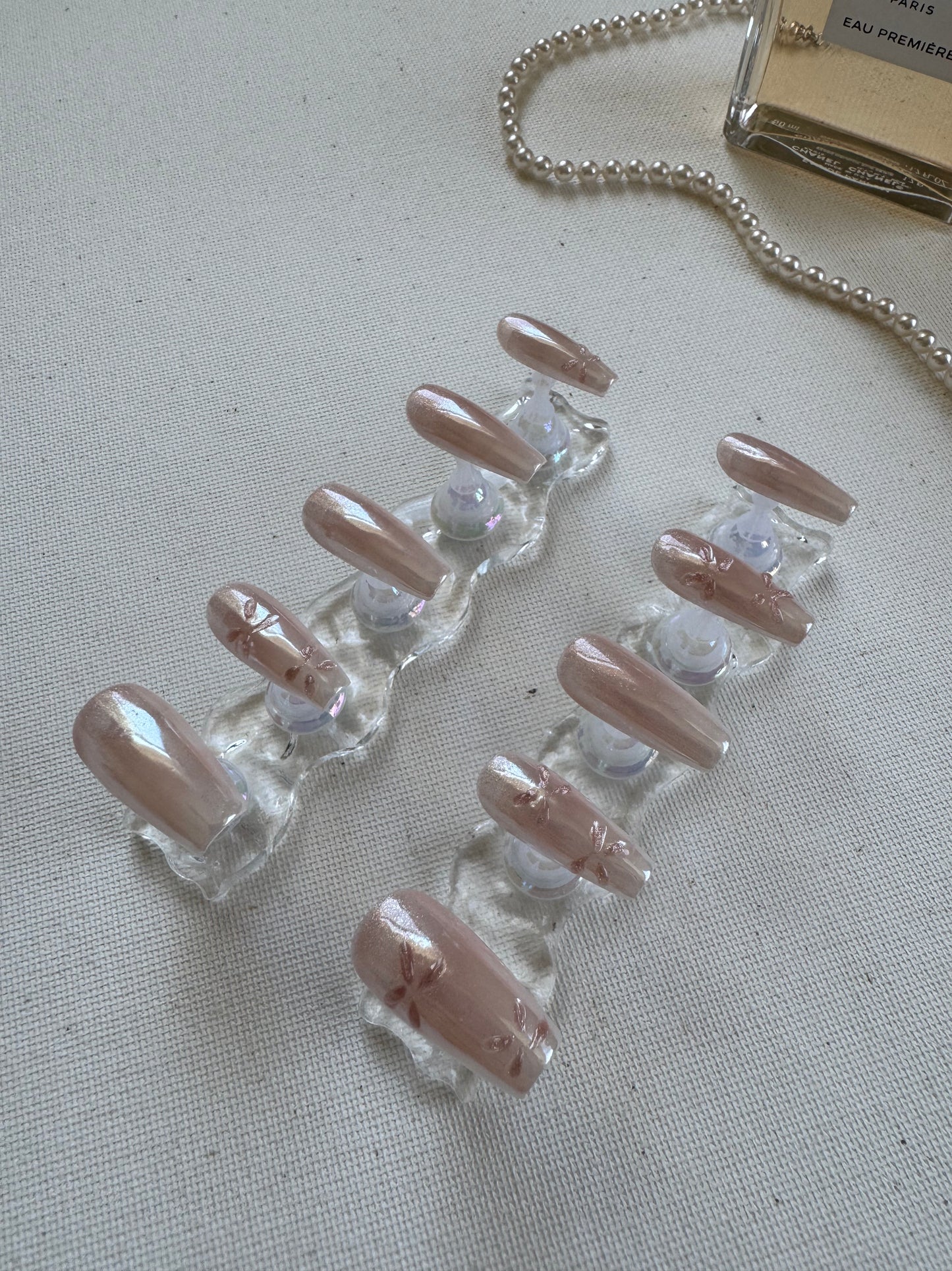 Crystal Petals – Pink Aurora Nails with 3D Florals