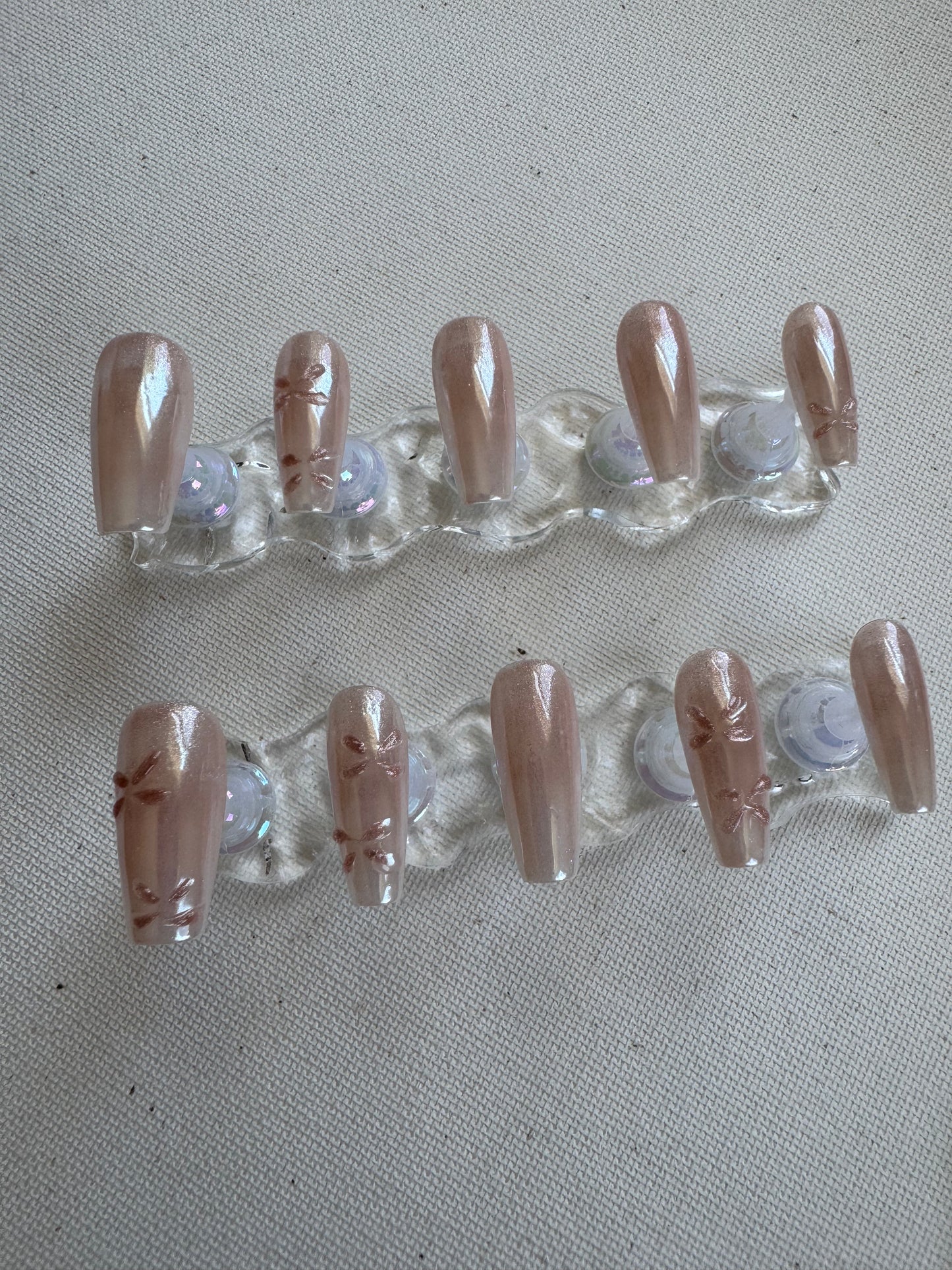 Crystal Petals – Pink Aurora Nails with 3D Florals