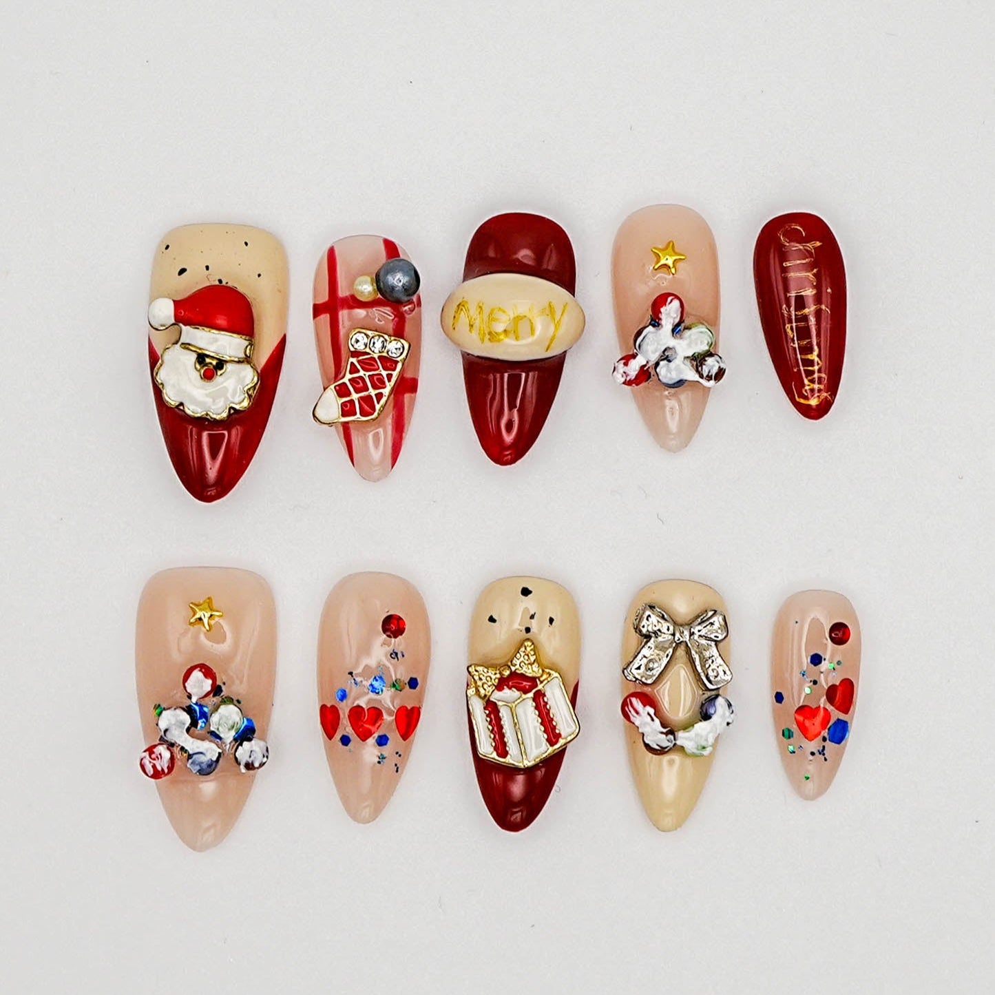 3D Christmas Party Press-On Nails